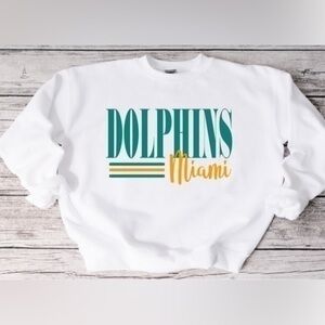 Dolphins striped crewneck - white